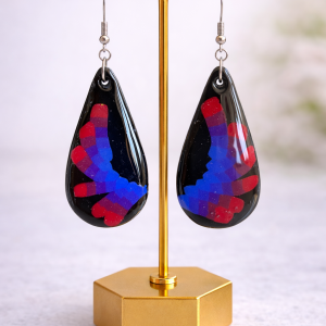 Midnight Wing Teardrop Earrings