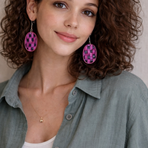 Woven Berry Statement Earrings
