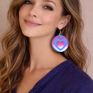 Handmade Layered Heart Statement Earrings